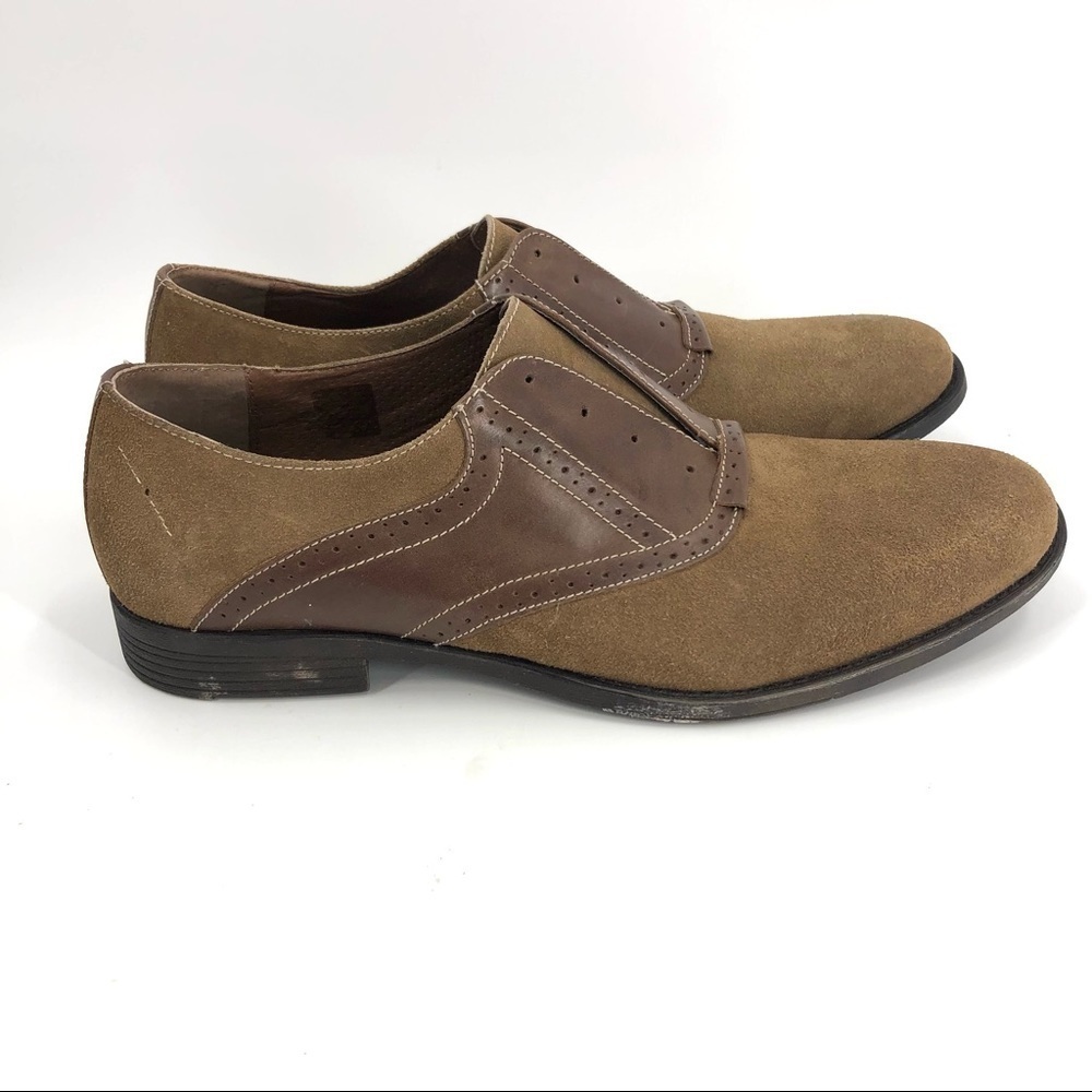Nwt Robert Wayne Creid Derby Oxford Shoes Suede Leather Brown Tan Sz 10d W/ Box — image 2 of 8